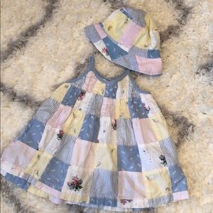 Patchwork Baby Gap dress and bonnet